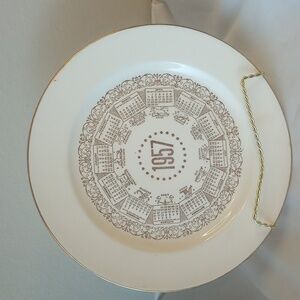 Vintage Calendar Plate-USA-1957